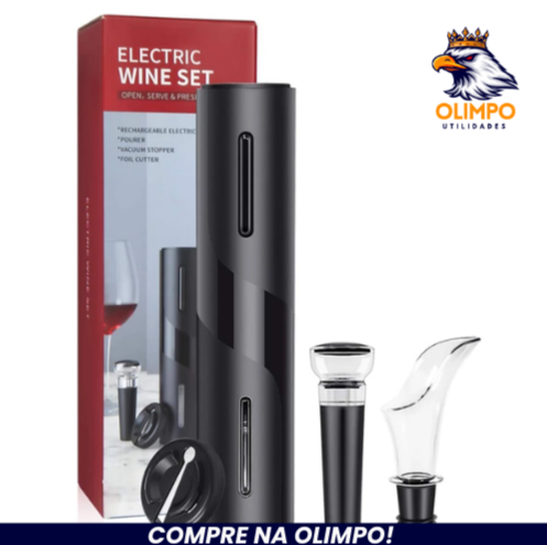 Abridor De Garrafa De Vinho Elétrico, Saca-rolhas Automático com Kit