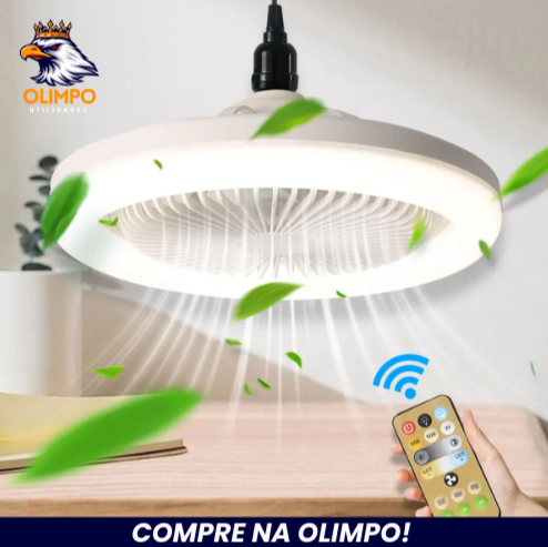 Ventilador de teto com controle remoto para sala de estar, iluminação LED, Smart Light, 30W